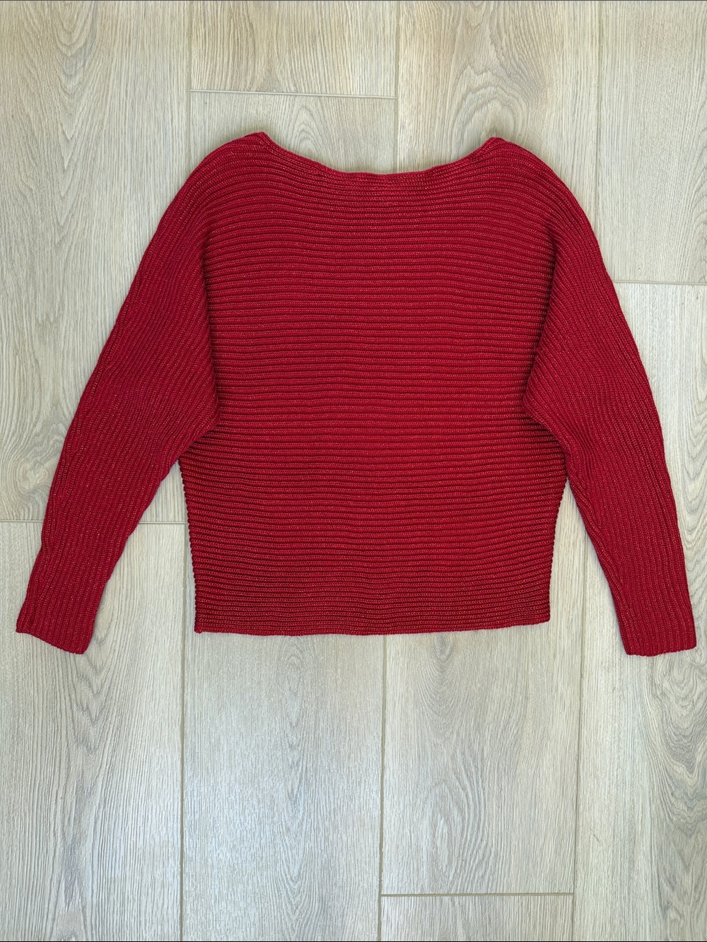 Lauren Ralph Lauren Red Ribbed Scoopneck Sweater